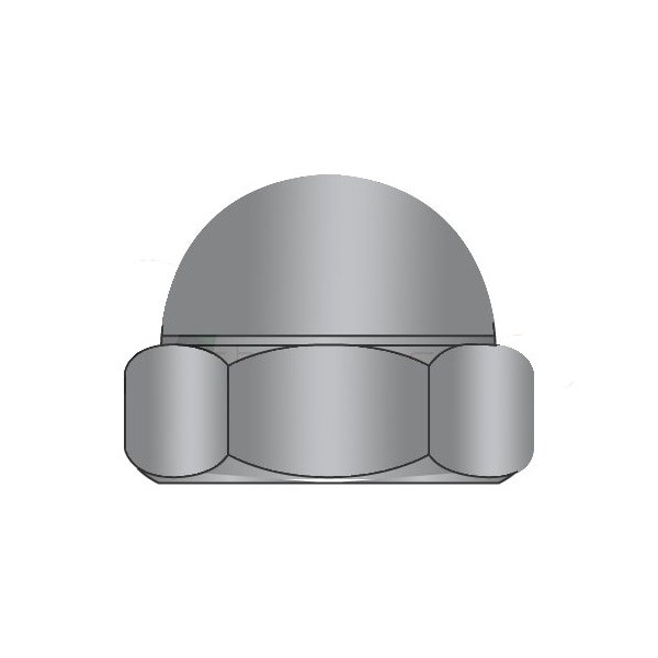 Newport Fasteners Low Crown Acorn Nut, 1/2"-13, Steel, Black Oxide, 0.572 in H, 250 PK 801834 - main